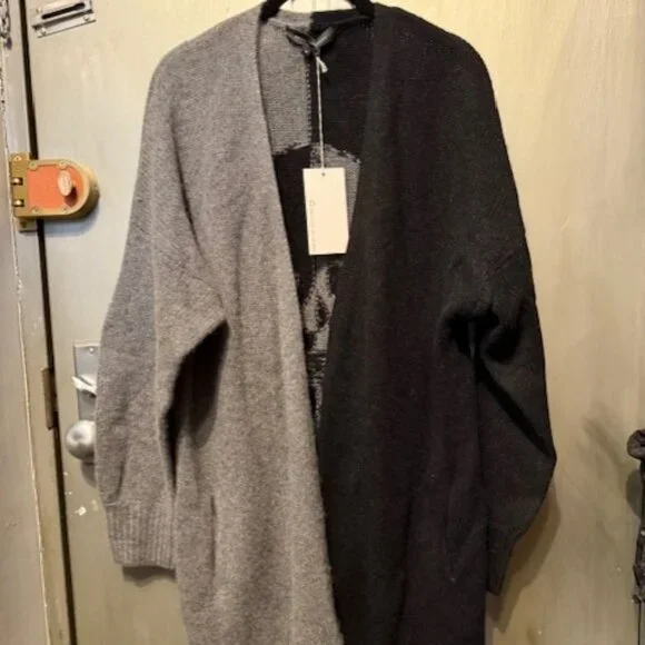 360 Cashmere Pyper Skull two-tone Cashmere Sweater Cardigan - Picture 8 of 16
